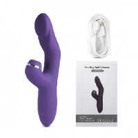 G-Spot Vibrator with Clitoral Massager, 10 Vibrating & 5 Suction Functions, Heating, Rechargeable, Silicone, PURPLE